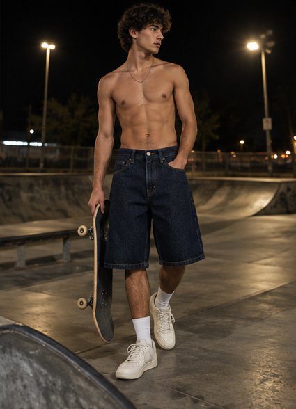 Denim Jorts in Dunkelblau